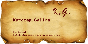 Karczag Galina névjegykártya